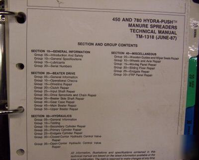 John deere 450 and 780 manure spreader repair manual