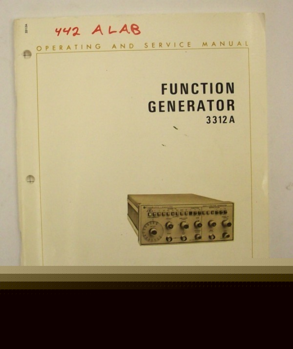 Hp 3312A function generator operating service manual