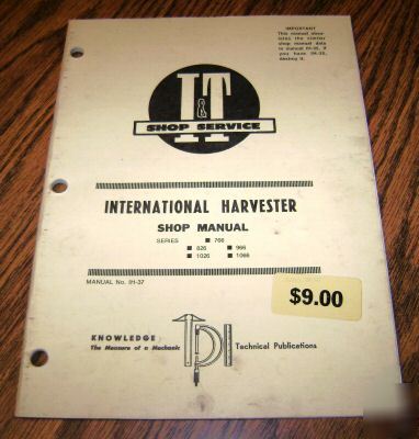 Ih 544 thru hydro 86 tractor i&t shop service manual 