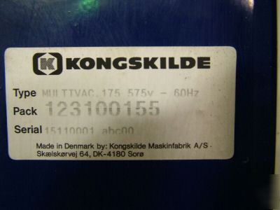 Kongskilde multivac vacuum 175 plastic conveying