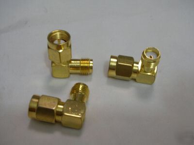 6,gold sma jack to sma plug l right angle adapter,11A