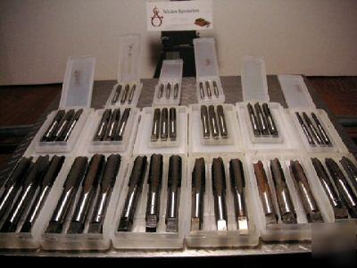 45 pc unf/unc tap set, 15 sizes plug, bottoming & taper