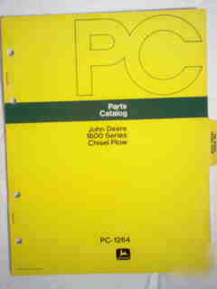 John deere 1600 series chisel plow parts catalog-nice 