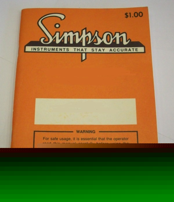 Simpson 260 series 4 op/service manual - $5 shipping 