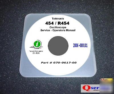 Tektronix tek 454 oscilloscope service - oprs manual cd