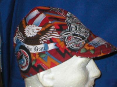 Welding biker hat hats cap caps 4TH of july chopper-red